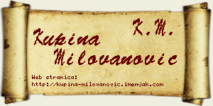 Kupina Milovanović vizit kartica